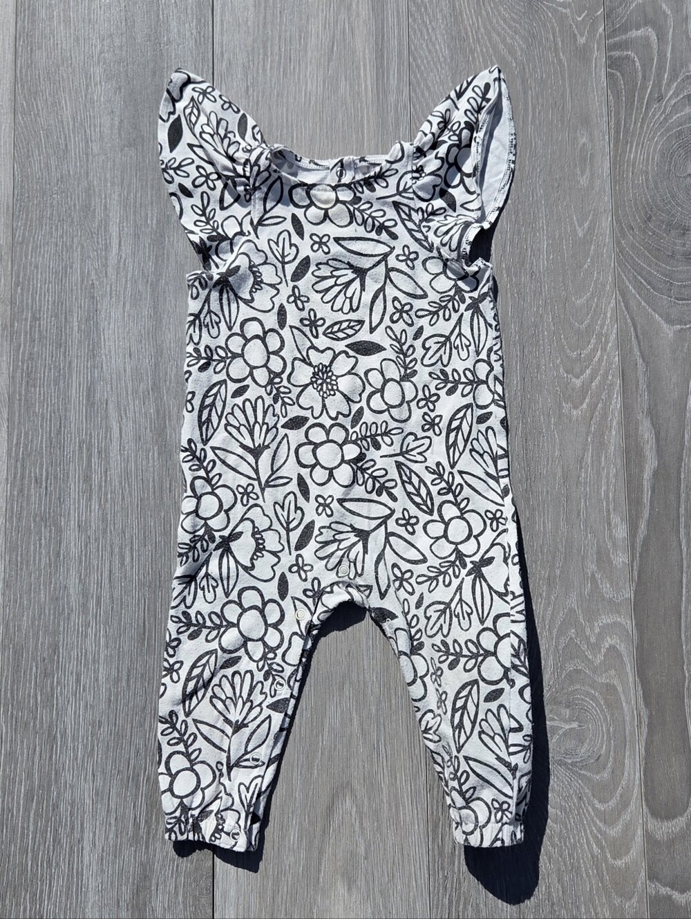 Cat & Jack Black and Cream Flowered Jumper